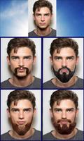 Men Beard Hair Style Montage Affiche