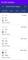 IPL 2021 Schedule, IPL Cricket Game, Live Score capture d'écran 3