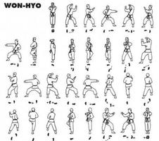 Mouvement de base d'apprentissage du taekwondo Affiche