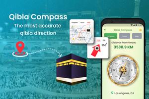 qibla finder compass : kaaba Poster