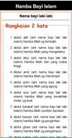 Nama Bayi Laki Laki Islam imagem de tela 2