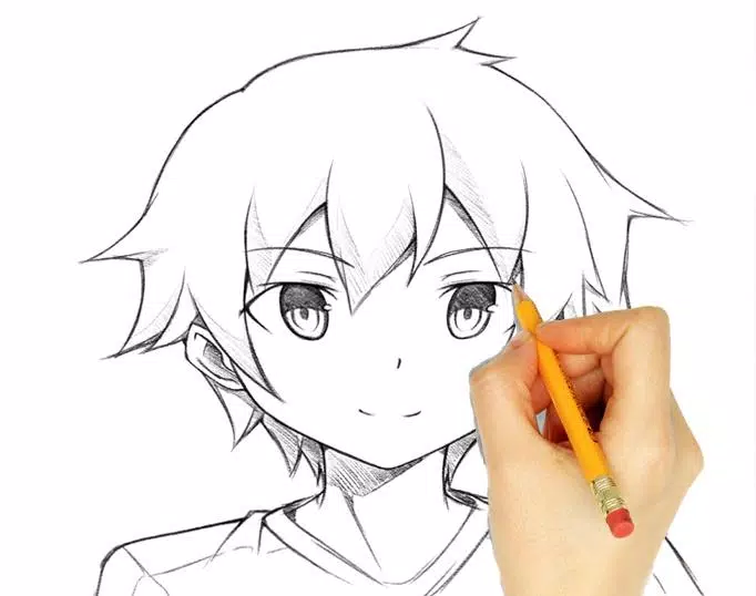 How To Sketch An Anime Boy, Step by Step, Drawing Guide, by