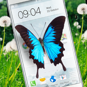 Schmetterling im Handy netter Witz Zeichen