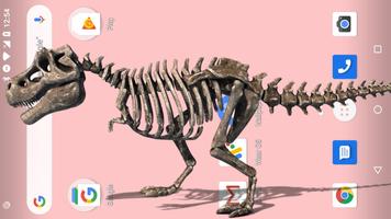Esqueleto de dinosaurio camina en el teléfono joke Poster