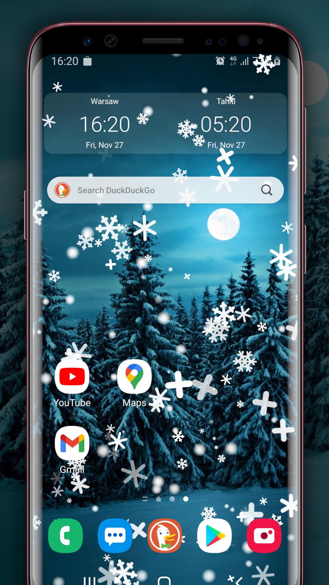 Снежный андроид. Приложение андроид падает.