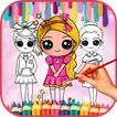 Cute Girls Coloring Book icono