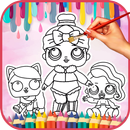 Lil Cute Surprise Dolls Easy Coloring Book APK