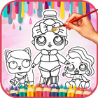 Lil Cute Surprise Dolls Easy Coloring Book أيقونة