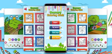 Scenery Coloring Book