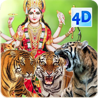 4D Tigers of Durga Live Wallpa ikon