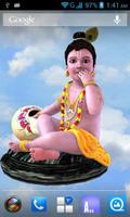 3D Little Krishna Live Wallpap Affiche