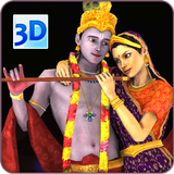 3D Radha Krishna Wallpaper icône