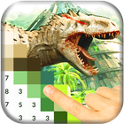 Color by Number: Jurassic Dinosaur Pixel Art icône