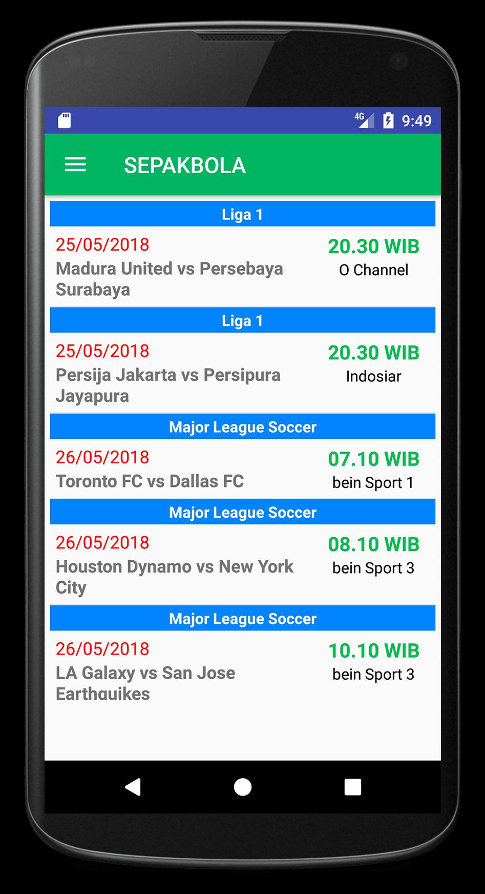 Jadwal Siaran Bola dan TV for Android - APK Download