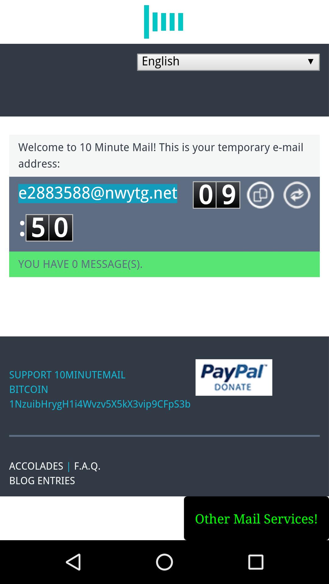 10 Minute Mail APK Android Download