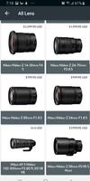 Lens List : Nikon Specificatio اسکرین شاٹ 2