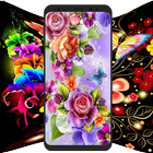 Цветочные обои Разноцветные цветы в HD 4K иконка