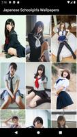 Japanese Schoolgirls Wallpaper Affiche