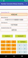 Number Converter Binary Octal Decimal Hex capture d'écran 1