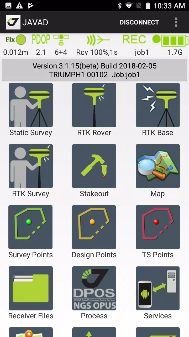 JAVAD Mobile Tools Authorised on the App Store