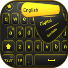 موضوع لوحة المفاتيح السوداء والصفراء أيقونة