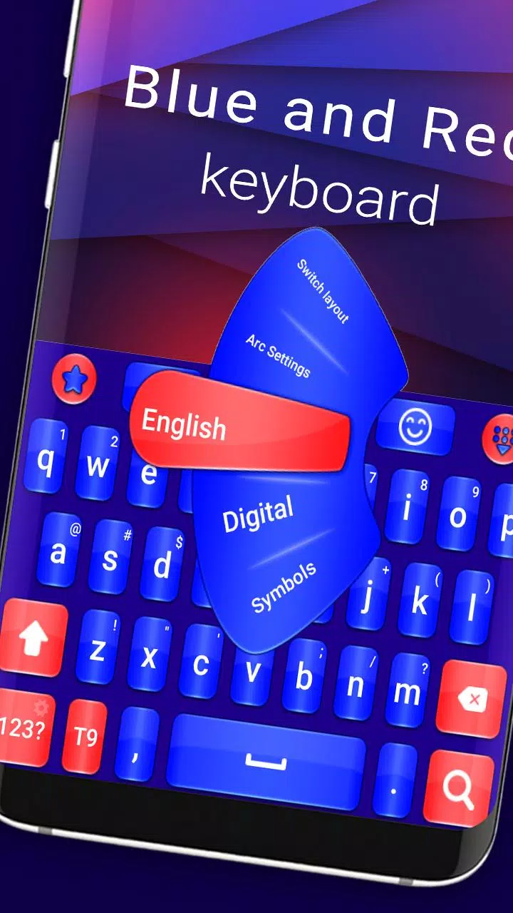 Thème de clavier bleu et rouge APK pour Android Télécharger