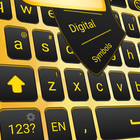 Clavier noir et jaune icône