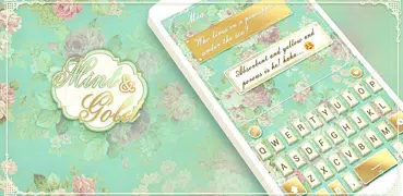 Mint & Gold GO Keyboard theme