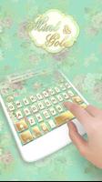 Mint & Gold GO Keyboard theme 스크린샷 2