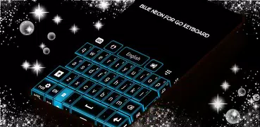 Glowing Blue Neon Keyboard