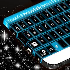 Baixar Teclado de néon azul brilhante XAPK