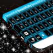 चमकता हुआ नीला नियोन कीबोर्ड