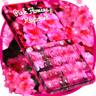 แป้นพิมพ์ดอกไม้สีชมพู ไอคอน