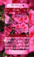 गुलाबी फूल कीबोर्ड पोस्टर