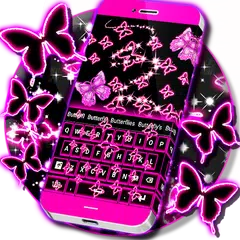 Neon Butterflies Keyboard APK download