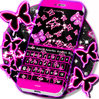 Клавиатура неоновых бабочек иконка