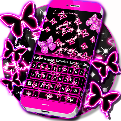 Tastiera Neon Butterflies
