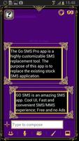 GO SMS Золотой Винтаж Фиолет скриншот 1
