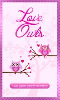 Cute Love Owls Theme Go SMS Affiche