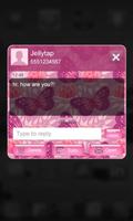 Pink Butterfly Go SMS Theme imagem de tela 3