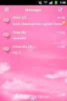 Clouds Pink Theme GO SMS Pro Affiche