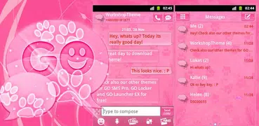 ピンク2 GO SMS PROテーマ