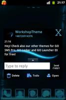 Blue Simple Thème GO SMS capture d'écran 3
