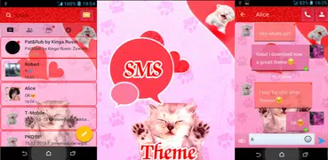 Rosa Cats Theme GO SMS Pro