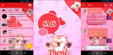 Розовый Кошки Theme GO SMS Pro