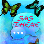 Tema azul da borboleta GO SMS ícone