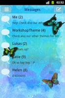 Tema azul da borboleta GO SMS Cartaz