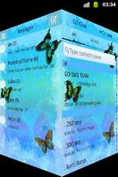 Mavi kelebek Tema GO SMS Ekran Görüntüsü 2