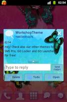 Mariposa azul Theme GO SMS captura de pantalla 3