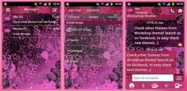 Pink Dark Star GO SMS Theme